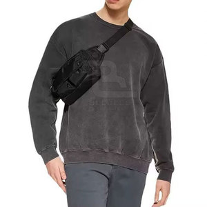 Acid Wash Sudadera Hombre Casual Pullover Algodón suave Vintage Look Street Style Para venta en línea - Product Image 1