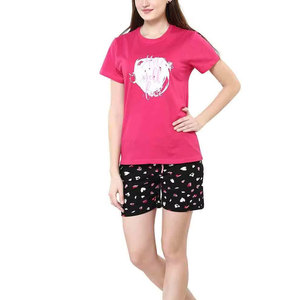 Ensemble short et haut à manches courtes pour femme, résistant à la transpiration, facile à porter, avec logo personnalisé imprimé, couleur unie, au-dessus du genou, look élégant - Product Image 1