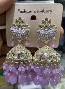 Latest Designer Indian Wholesale Jewelry of Jhumka Kundan Earrings New Collections for Women's Stylish Earrings Collection 2024 - Product Image 2