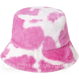 Sombrero de Pescador de Piel Sintética para Mujer SIDDIQUI HOSINEX 2024, Laminado, Casual, Felpa, Sin Costuras, Teñido, Cálido para Invierno, con Lazo, Desgastado - Product Image 3