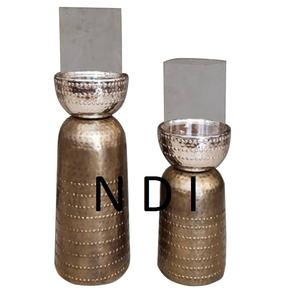Soporte de vela de pilar de diseño de nueva llegada Soporte de vela de metal con acabado antiguo a precio económico - Product Image 1