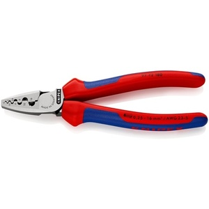 KNIPEX Wire End Crimping <b>Pliers</b> with Multi-Component Grips Overall Length 180mm Polished 0.25-16.0 (AWG 23-5) Mm - Product Image 1