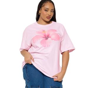 T-shirts baggy graphiques de logo d'impression numérique personnalisés de mode durable à la mode à la mode pour les femmes t-shirt respirant - Product Image 1