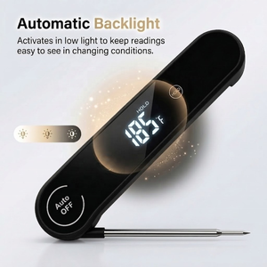 Thermomètre alimentaire à lecture instantanée étanche IP66 pour barbecue, thermomètre numérique LCD rapide pour viande (0,6 s) - Product Image 4
