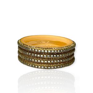 Ensemble de bracelets en perles géométriques de qualité supérieure, plaqué or, tendance, style Kundan, travail lourd, coupe rectangulaire, prix de gros - Product Image 3