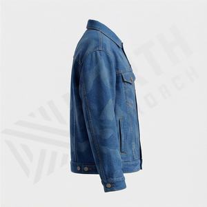Veste en jean décontractée personnalisée pour hommes, grandes tailles, 100% coton, option logo sur le devant, respirante, veste d'hiver - Product Image 3