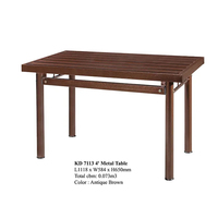Domica KD-7111 Ensemble de canapés modulaires en métal modernes pour salon, trois places, avec table (brun antique)