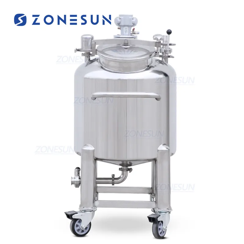 ZONESUN 100L pneumatique en acier inoxydable désodorisants parfum fluide cosmétique Production industrielle Machine d'agitation réservoir de mélange