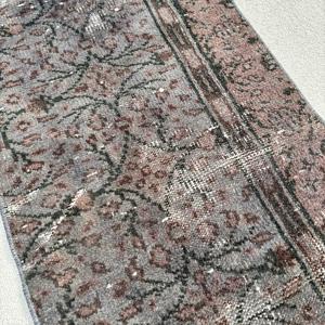 Turkish Vintage Small Rug 1.6x3.2 ft, <b>Brown</b> Oriental Rug <b>Wool</b> - Product Image 3