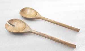 Best Quality Acacia Wood Cutlery Eco-Friendly <b>Salad</b> <b>Server</b> & Serving Spoon Set Dishwasher Safe for Hotels Homes & Restaurants - Product Image 2