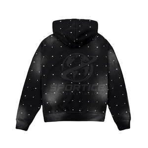 Prix bas, service OEM, vêtements pour hommes, sweat-shirts à strass grande taille, design personnalisé, sweat-shirts à strass pour hommes - Product Image 2