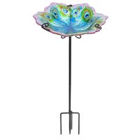 Bain d'oiseaux en fer pour l'extérieur, bain d'oiseaux en métal artificiel de luxe avec un design moderne, couleur et taille personnalisables, respectueux de l'environnement, fait à la main