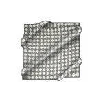 Black and White Silk Square Scarf with Geometric Pattern - Product Image 3
