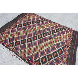 พรมวินเทจขนาด 5.3x7.2 ฟุต พรมตุรกี พรมลายดอกไม้สีน้ำเงินแดง - Product Image 4