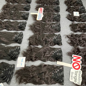 Entrega rápida Clip recto de color natural en 100% Extensiones de cabello humano Remy de alta calidad Longitud completa Larga duración - Product Image 1