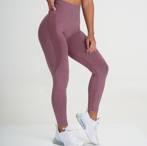 Mallas sin costuras acanaladas para mujer, proveedor de ropa de Fitness a granel, mallas de secado rápido, mallas de Yoga transpirables con glúteos levantados - Product Image 2