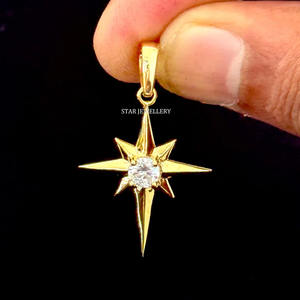 เครื่องประดับเพชรที่ปลูกในห้องปฏิบัติการทองคำ14K ดาวเหนือจี้เพชรชั้นดี - Product Image 2