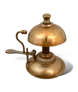 Campana de escritorio de latón con acabado antiguo, accesorio de vajilla de estilo náutico clásico para escuela, oficina, Hotel, cafetería, técnica chapada - Product Image 2