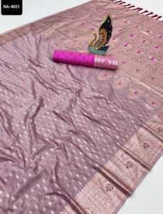 Vêtements ethniques indiens Saree en coton de soie douce avec Banarasi Zari et Meenakari Workfor mariage et Festival Wear Saree Collections - Product Image 3