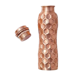 Bouteilles d'eau en cuivre martelées à la main, dernière conception, fabricant, anti-fuite, bouteilles en cuivre mat, bouteille d'eau personnalisée pour Fitness - Product Image 5