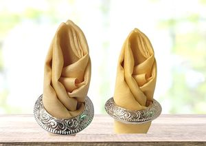 ห่วงรัดผ้าเช็ดปากทำจากทองเหลืองสุดหรูมีเอกลักษณ์รูปทรงวินเทจของตกแต่งโต๊ะปาร์ตี้งานแต่งงานแบบพิเศษ - Product Image 4