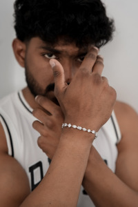 Bracelet tennis pour homme en argent 925 avec moissanite et pierres de taille mixte (rond, poire, émeraude, princesse), bijoux de luxe - Product Image 4