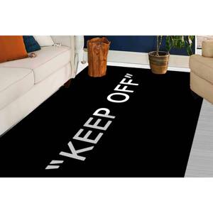 Alfombra Impresa - Alfombra Negra Antideslizante para Decoración Moderna del Hogar, Alfombra Delgada No Tejida - Product Image 3