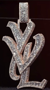 Pendentif Hip Hop en diamant en argent Sterling 925 Leb Grown Diamond Custom Fine Jewelry Pendentif Round Cut Lab Grown Diamond Pendant - Product Image 3