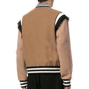 Chaqueta de Vaquero 100% Lana, Chaqueta Universitaria de Béisbol Elegante para Hombre, Chaqueta Universitaria Personalizada con Flecos en el Hombro - Product Image 1