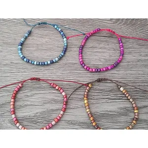 Wholesale Adjustable Bracelets Fashion Jewelry Boho Handmade Glass Seed Beads Beaded Bracelets from India