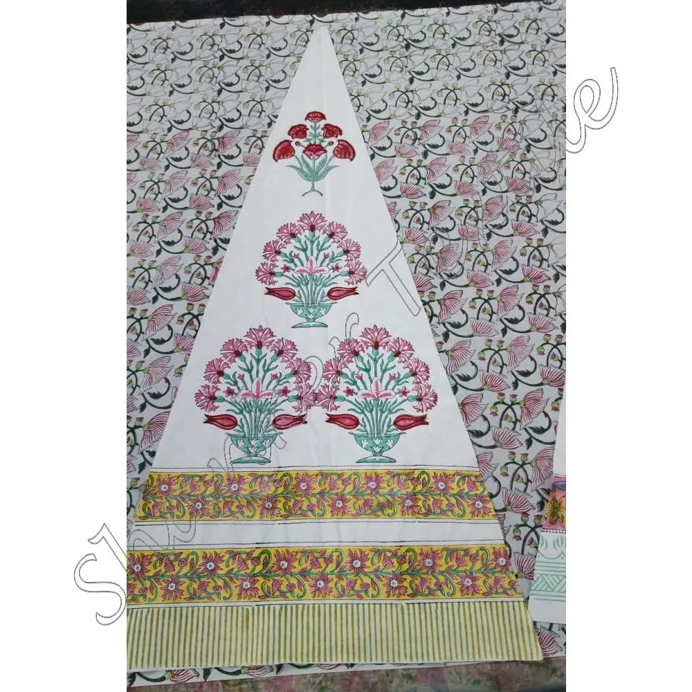 Traditionele Katoen Materiaal Handgemaakte Indiase Parasol Tribal Indiase Bohemian Kleurrijke Blok Print Paraplu