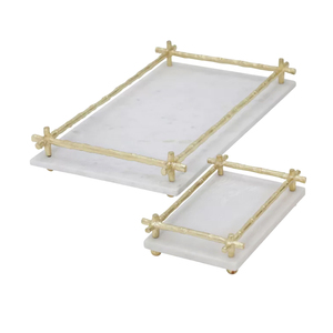 Natural Indian Polished <b>Marble</b> Table Serving <b>Tray</b> Wholesale New Design Handmade American Style Eco-Friendly Wedding Metal Handle - Product Image 6