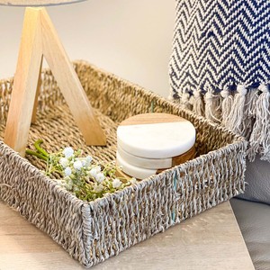 Tissage d'herbe de mer de nouveaux styles, plateau organisateur de salle de bain à bas prix, décor intérieur d'hôtel, plateaux de baignoire - Product Image 4