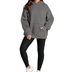 Vente en gros de sweats à capuche personnalisés d'hiver, épais, oversize, tendance, coupe ample, avec logo frontal, multicolores - Product Image 4