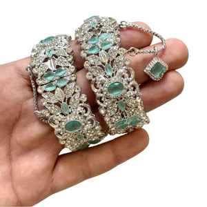 High End Luxury Antique Gold Plated Classic Geometric Square Zircon Bangles Set Elegant <b>Bracelet</b> Earrings <b>Women's</b> Fashion - Product Image 1