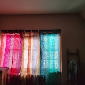<b>Curtains</b> Indian Saree Handmade Patchwork <b>Curtains</b> for Bohemian <b>Window</b> Decor Hippie Bedroom Bed Vintage <b>Curtains</b> - Product Image 1