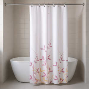 Cortina de ducha de tela marca Gedy FLORA rosa y amarilla TTE 1320 1230 (120x200cm) - Product Image 3