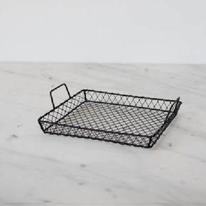 Bandeja de servicio rectangular Hermosa bandeja de metal decorativa con acabado negro brillante con asa | Bandeja de café para mesa de centro - Product Image 6