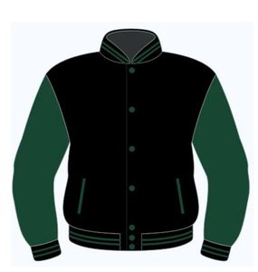 High Quality Custom Men's Varsity Jacket Latest Design <b>Wool</b> Body Leather Sleeves Baseball College Jackets Satin <b>Fabric</b> Wholesale - Product Image 1