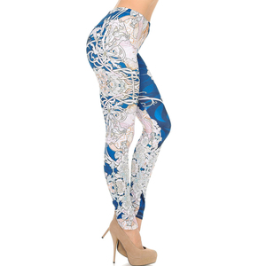 High Waist Mid Waist Workout Yoga Pants <b>Leggings</b> Comfortable Feeling Sublimation Printed Custom Logo Knitted OEM Wholesale Rate - Product Image 2