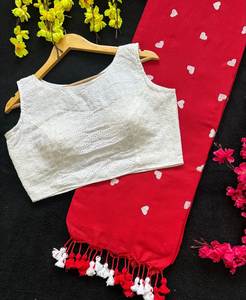 Sari en coton Khadi tendance avec broderie, au prix le plus bas, fournisseur de Surat, fabricant de mode féminine, en vente - Product Image 4