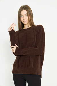 Pull en tricot surdimensionné à col rond pour femmes - Product Image 2