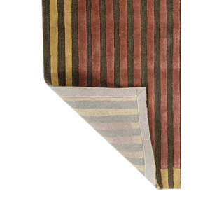 Alfombra Caliedo Verde Hecha a Mano de Lana y Viscosa TNQ-3320 con Patrón Abstracto y Rayas para Sala de Estar, Pasillo, 10 mm de Grosor - Product Image 5