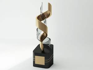 Trophée musical classique en forme de clé de sol sur socle en marbre, disponible à prix de gros, idéal pour honorer les élèves talentueux du chœur - Product Image 4
