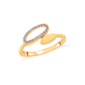แหวนค็อกเทลสีม่วงเคลือบทอง 18K สไตล์วินเทจ เครื่องประดับแฟชั่นอินเทรนด์ - Product Image 3