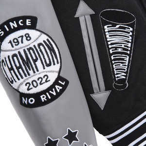 Chaqueta universitaria de béisbol de manga larga con los últimos diseños personalizados al por mayor de diseño OEM, chaquetas universitarias lisas para hombre - Product Image 5