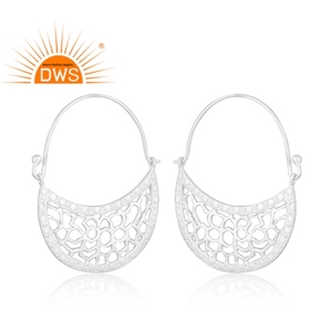 Latest Design <b>Fine</b> Sterling Silver Basket Design <b>Earring</b> Silver Jewelry for Women Gift for Her - Product Image 3