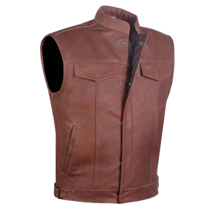 เสื้อกั๊กระบายอากาศสำหรับผู้ชายเสื้อกั๊กหนัง - Product Image 5