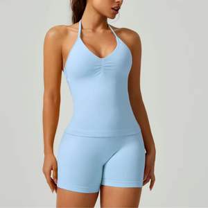 Conjuntos de Top Deportivo y Pantalones Cortos de Gimnasio para Mujer, Personalizados al por Mayor, Ropa Deportiva Transpirable para Entrenamiento, Yoga y Fitness - Product Image 5