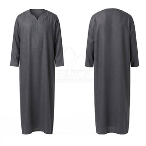 Elegant <b>Moroccan</b> Jubba Men Traditional Muslim Wear Lightweight Breathable Cotton Casual Ankle Length Comfortable Fit Spring Long - Product Image 6